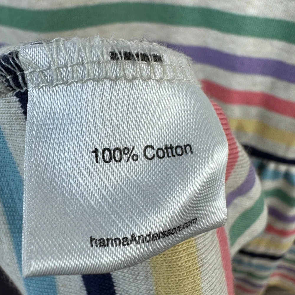 Hanna Andersson Girls Striped Long Sleeve Dress Size‎ 140 cm Multicolor Cotton